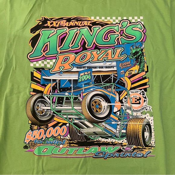 Vintage 2004 Kings Royal Sprint Car Racing T Shirt Eldora Speedway Ohio Size XL - Picture 3 of 13